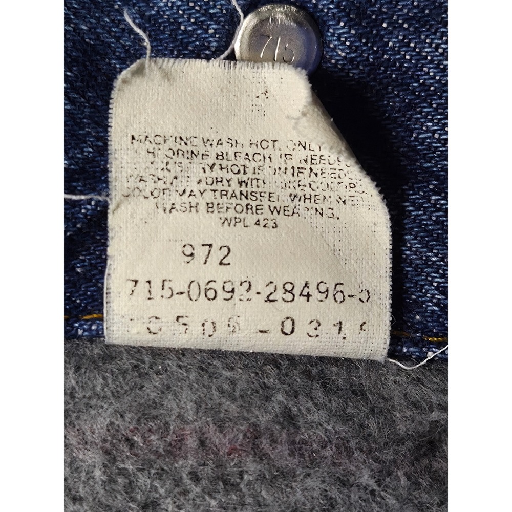 Vintage 90s Levis 70506 Type 3 Blanket Lined Denim Trucker Jacket USA Mens 44 XL - Picture 11 of 14